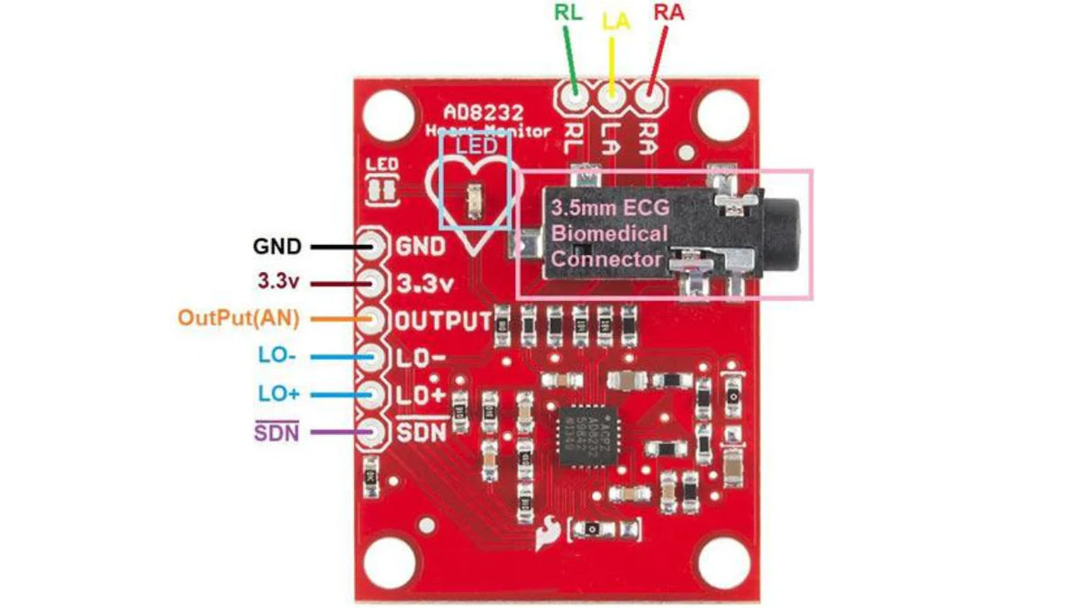 AD8232 ECG Module Heart Rate Monitor Kit