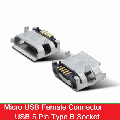 Micro USB Connector, B Female, 5 Pin SMD