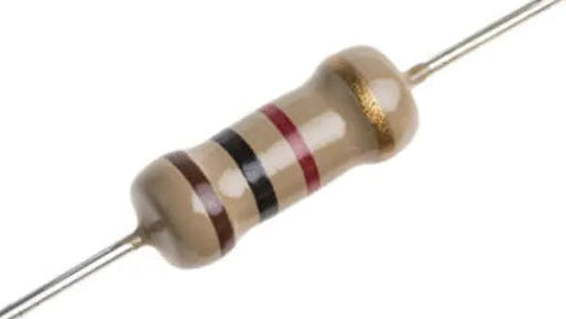 Resistor with color bands on a white background