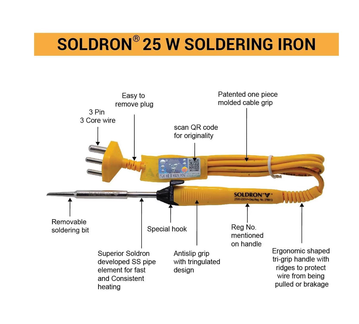 Soldron 25W 230V Soldering Iron